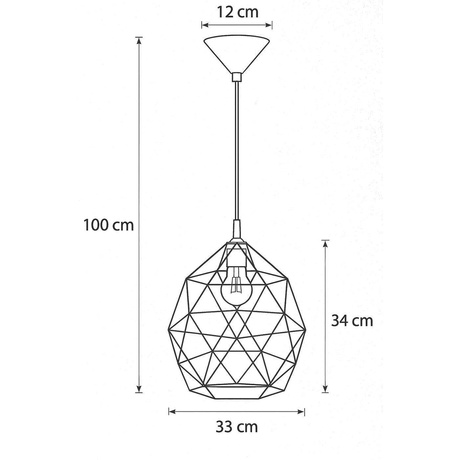 Lampă suspendată TRIOM 20 negru