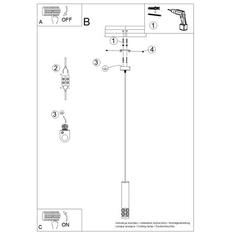Lampă suspendată LIRO 1 alb