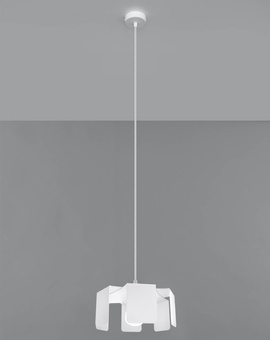 Lampă suspendată TULIP alb + 1x bec LED E27 4000K rece 7,5W 650lm