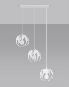 TULOS 3L lampă suspendată albă + 3x bec LED E27 3000K Warm 7.5W 620lm
