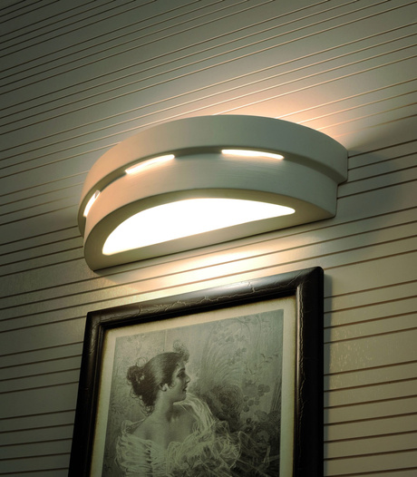 Aplică ceramică HELIOS alb + 1x bec LED E27 3000K cald 7.5W 620lm