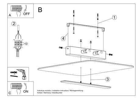 Plafonieră AZALIA + 4 becuri LED G9 3000K Warm 4.5W 510lm