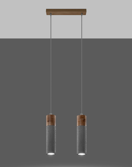 Lampă suspendată gri ZANE 2 + 2x bec LED GU-10 4000K rece 7W 630lm