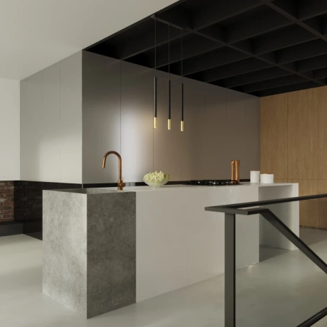 Lampă suspendată MOZAICA 3P negru/golden