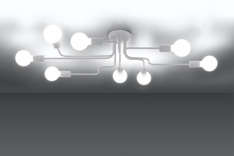 Candelabru HECTOR 8 alb + 8x bec LED E27 4000K rece 7.5W 650lm