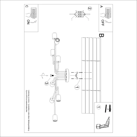 Candelabru TIMBO 8 negru