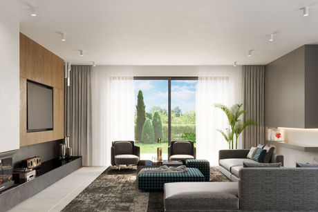 Plafonieră LAGOS 30 alb + 1x bec LED GU-10 4000K rece 7W 630lm