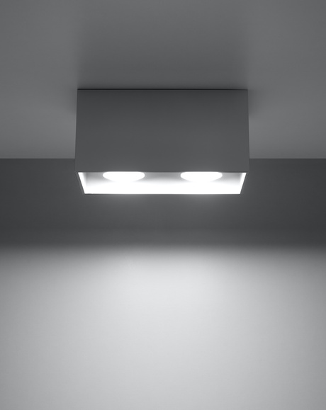 Plafonieră QUAD MAXI gri + 2x bec LED GU-10 3000K Warm 7W 620lm