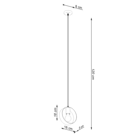 TITRAN 1 lampă suspendată albă + 1x bec LED E27 3000K Warm 7.5W 620lm