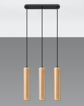 LINO 3 lampă suspendată naturală + 3x GU-10 3000K cald 7W 620lm bec LED