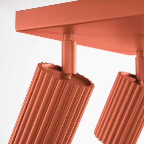 Plafonieră KARBON 4 roșu ocru