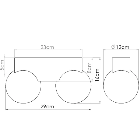 Plafonieră BULBO 2 lemn natural