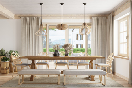 Lampă suspendată ELZA lemn natural + 1x bec LED E27 3000K cald 7,5W 620lm