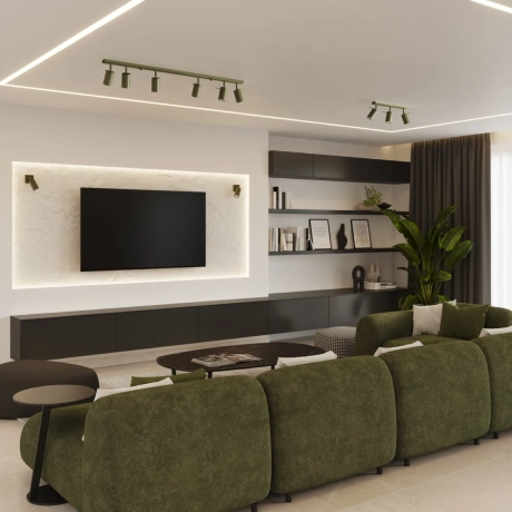 Plafonieră RING 3L verde măsliniu