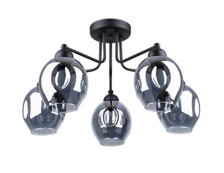 Candelabru FILLAN 5 negru + 5x bec LED E27 4000K rece 7,5W 690lm