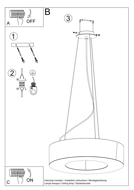 Candelabru SATURNO 50 alb + 5x bec LED E27 4000K rece 7.5W 650lm