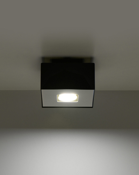 Plafonieră MONO 1 negru + 1x bec LED GU-10 3000K cald 7W 620lm