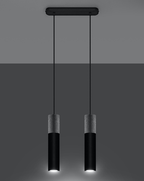 BORGIO 2 lampă suspendată negru + 2x GU-10 3000K cald 7W LED bec 620lm