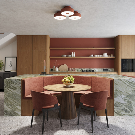 Plafonieră OMIQ roșu ocru