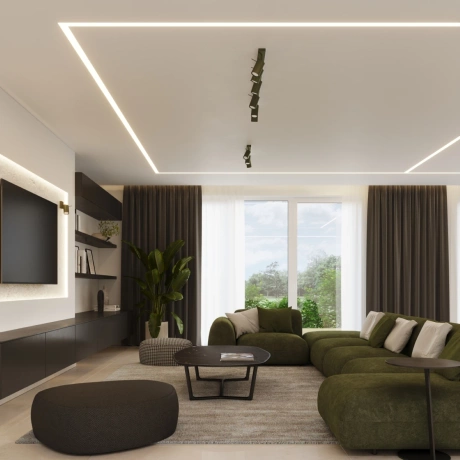 Plafonieră RING 3L verde măsliniu