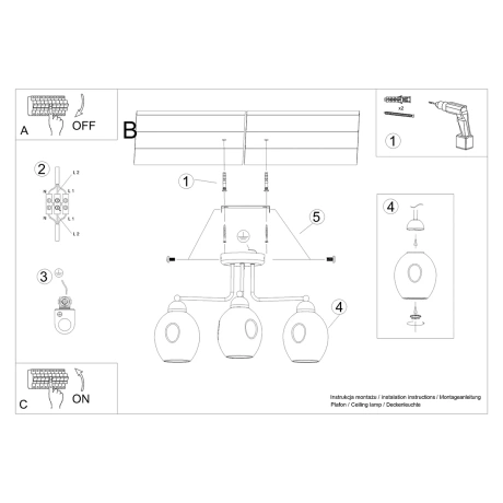 Candelabru FILLAN 3 negru