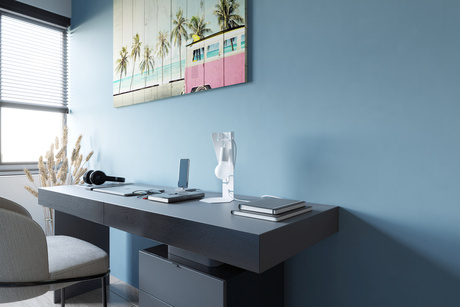 Lampă de birou ARBY alb + 1x bec LED E27 4000K rece 7.5W 650lm