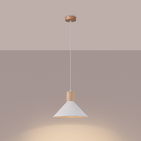 JAGA lampă suspendată alb + 1x bec LED E27 3000K cald 7.5W 620lm