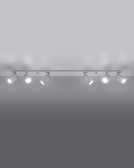 Plafonieră RING 6L alb + 6x bec LED GU-10 3000K cald 7W 620lm