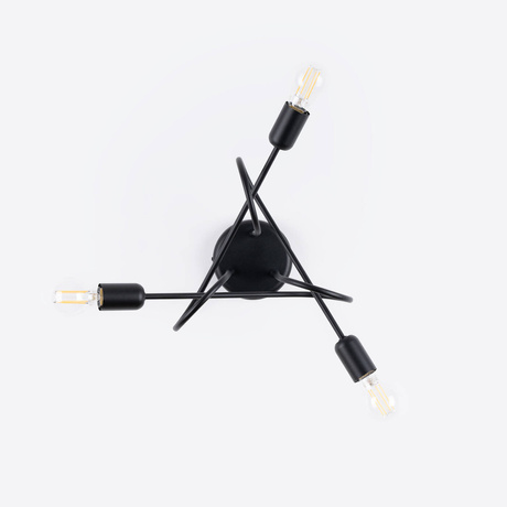 Candelabru SUPEŁ 3 negru = 3X bec LED E27 3000K 7W 760lm