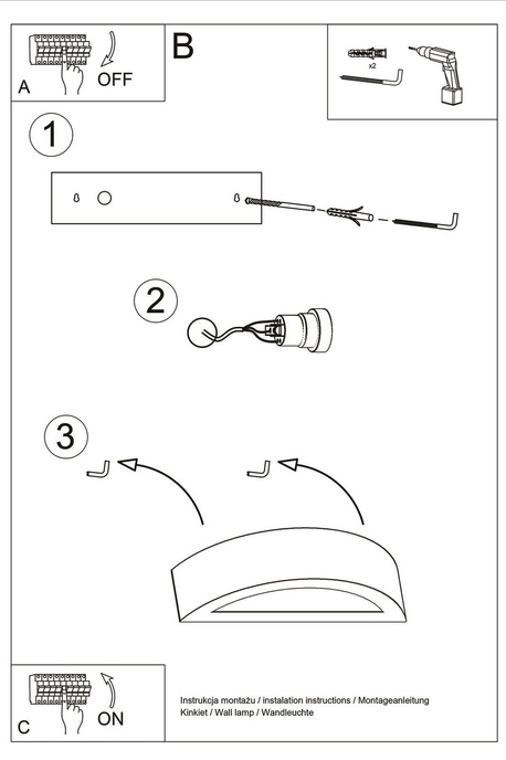 Aplică ceramică ATENA alb + 1x bec LED E27 3000K cald 7.5W 620lm