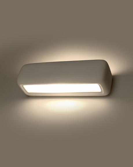 Lampă de perete ceramică SUBANI alb + 1x bec LED E27 4000K rece 7,5W 650lm