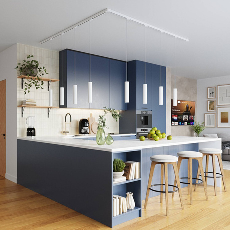 Lampă suspendată, 8 puncte, sistem de șine trifazat, LAGOS