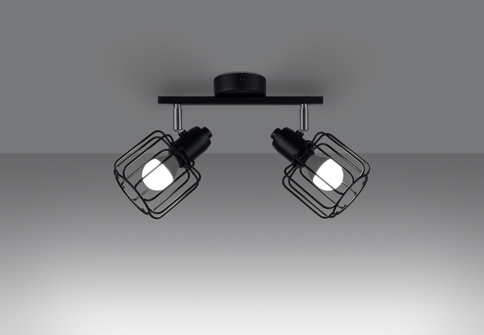 Plafonieră BELUCI 2 negru + 2x bec LED E14 3000K cald 7.5W 620lm