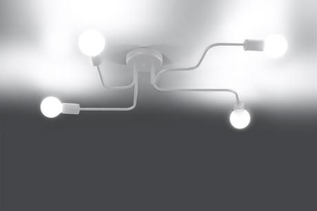 Candelabru HECTOR 4 alb + 4x bec LED E27 3000K cald 7.5W 620lm