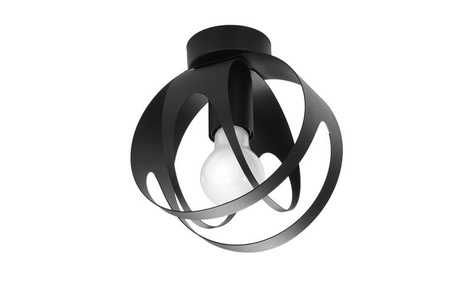 Plafonieră TULOS negru + 1x bec LED E27 4000K rece 7.5W 650lm