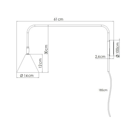 Lampă de perete NOX ocru roșu