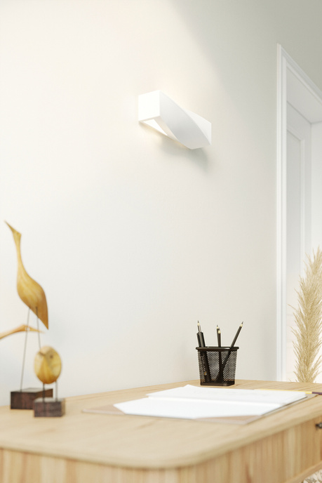 Aplică ceramică SIGMA MINI alb + 1x bec LED E27 3000K cald 7.5W 620lm