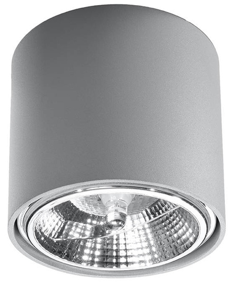 TIUBE plafonieră gri + 1x bec LED GU10 AR111 3000K cald 12W 800lm