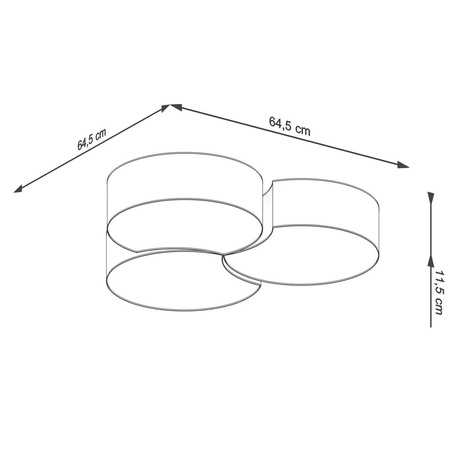 Plafonieră CIRCLE 3B alb + 6x bec LED E27 4000K rece 7.5W 650lm