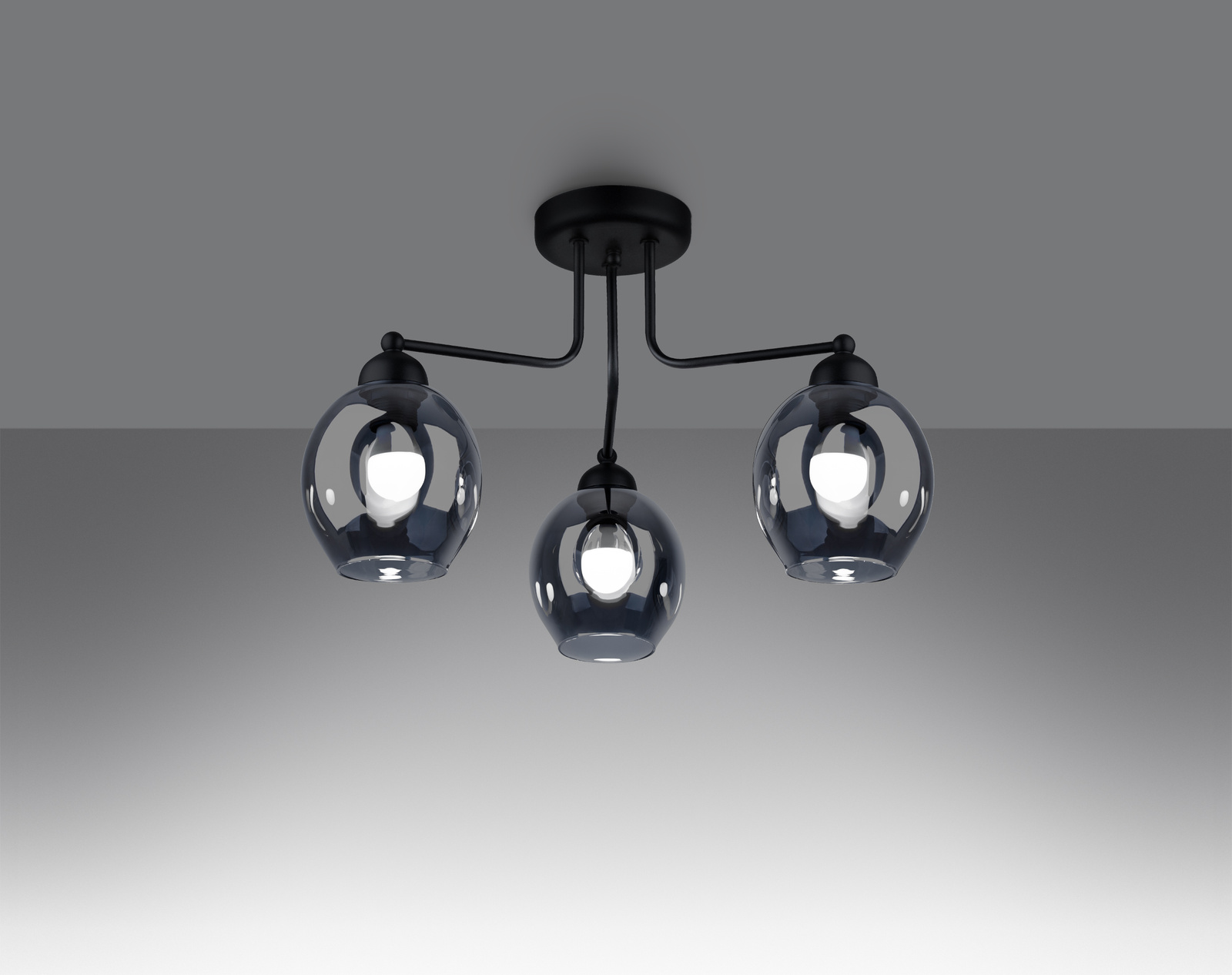 Candelabru FILLAN 3 negru + 3x bec LED E27 4000K rece 7,5W 690lm