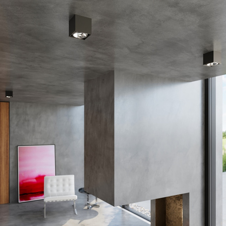 Plafonieră BLAKE negru + 1x bec LED GU10 AR111 4000K COLD 10W 850lm