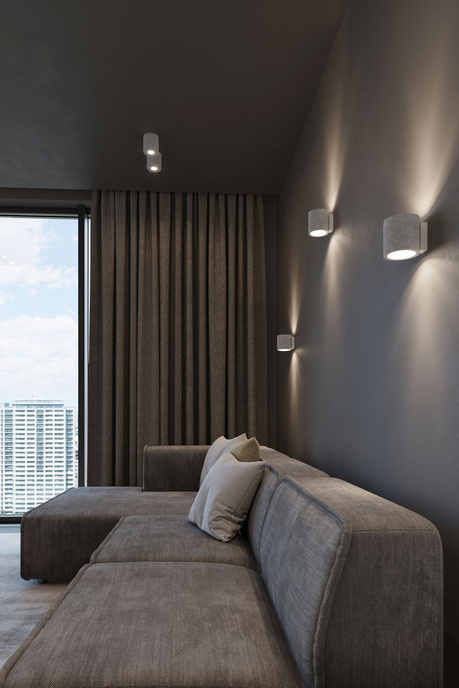 Plafonieră din beton ORBIS + 1x bec LED GU-10 4000K rece 7W 630lm