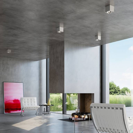 Plafonieră BLAKE gri + 1x bec LED GU10 AR111 3000K cald 12W 800lm