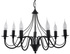 Candelabru MINERWA 7 negru + 7x bec LED E14 3000K cald 7.5W 620lm