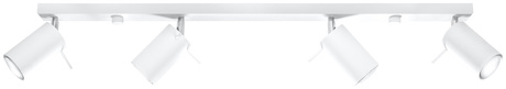 Plafonieră RING 4L alb + 4x bec LED GU-10 4000K rece 7W 630lm