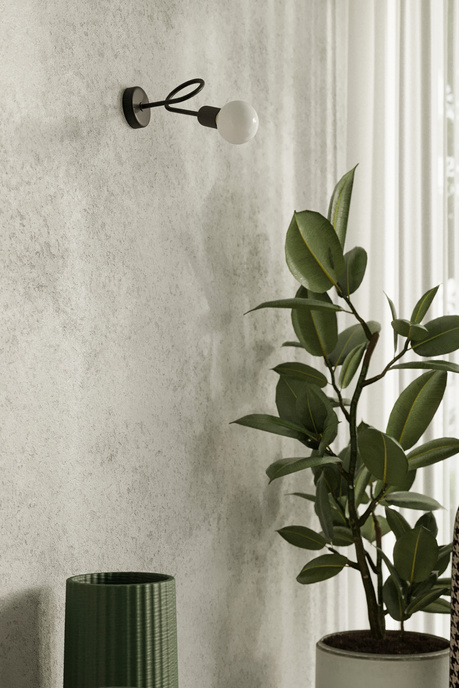 SUPEŁ lampă de perete negru + 1X bec LED E27 3000K 7W 760lm