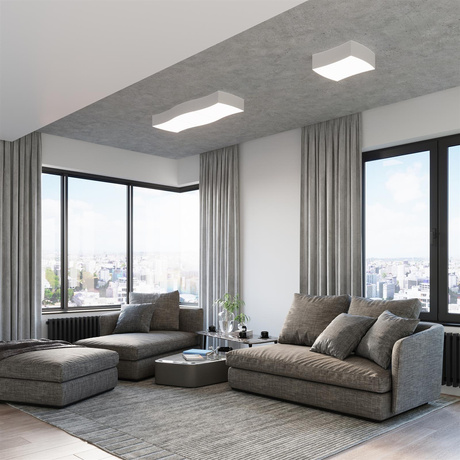 Plafonieră SQUARE 1 alb + 2x bec LED E27 4000K rece 7.5W 650lm