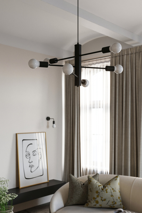 Candelabru DUOMO 3D + 3 becuri LED E27 3000K Warm 7.5W 620lm