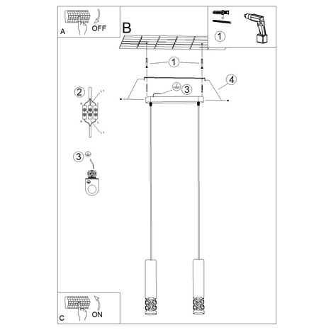 Lampă suspendată LIRO 2 alb