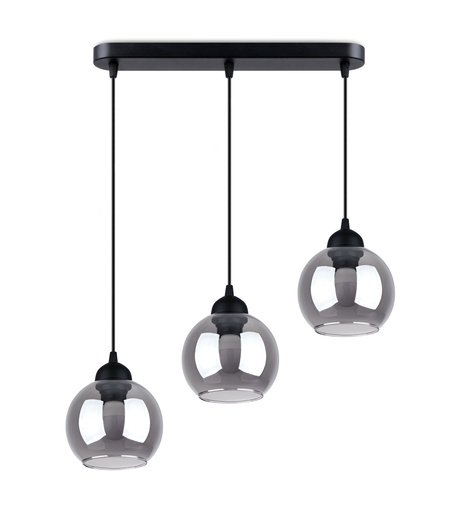 ALINO 3 lampă suspendată negru + 3x bec LED E27 4000K rece 7,5W 690lm